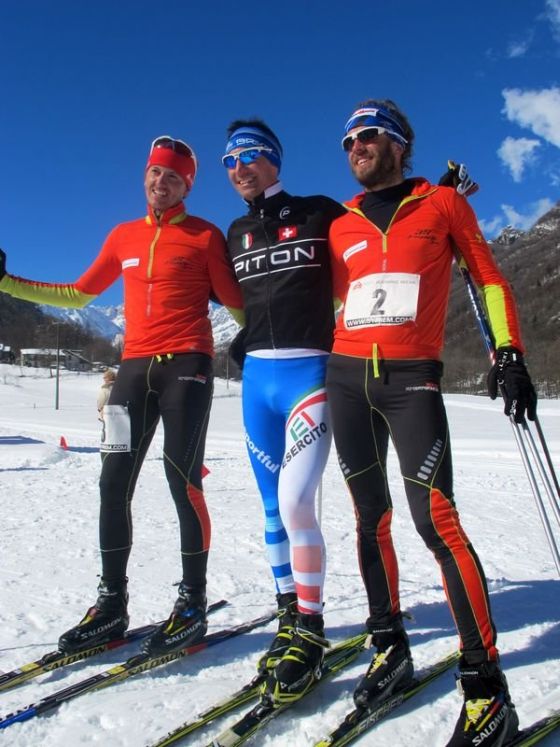 Il podio maschile del Winter Triathlon Chialamberto 2015