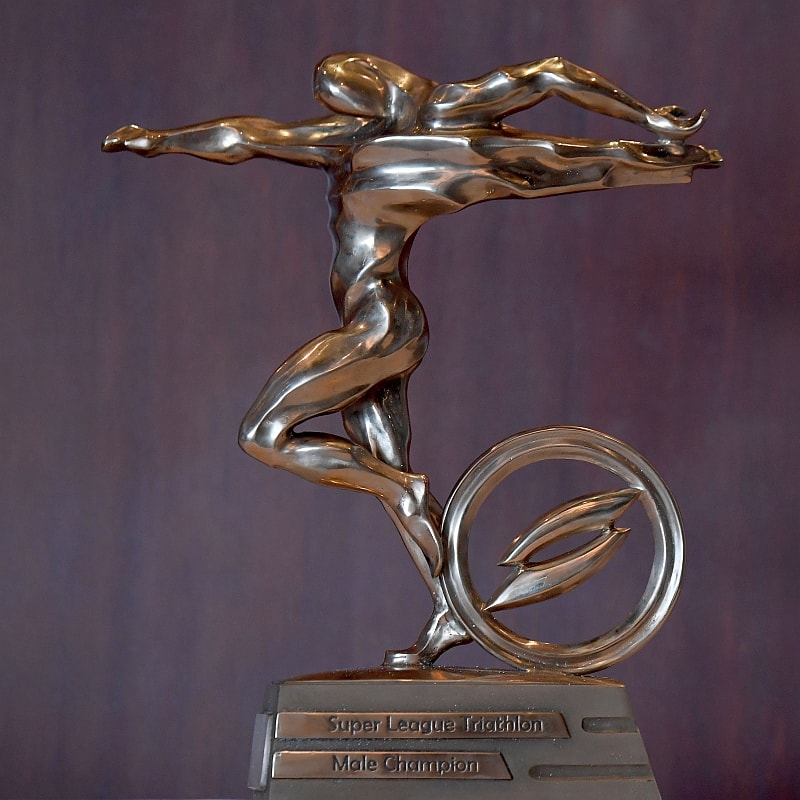 Il trofeo del vincitore della Super League Triathlon Hamilton 2017 (Foto: Delly Carr)