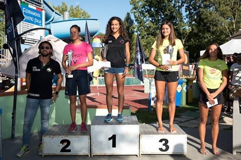 Il podio femminile del 3° Triathlon del Drago a Terni, vinto da Alessandra Tamburri