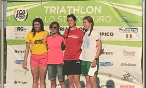 Daniela Locarno (Trisports.it) si è aggiudicata il Triathlon Sprint di Milano 2018, davanti a Matilde Acarne (Pianeta Acqua) e Chiara Gelmi (CUS Trento CTT) 