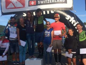 Il podio maschile e femminile dell'XTERRA Switzerland 2018
