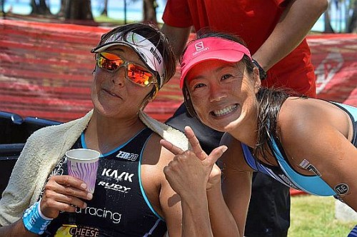 Renata Bucher e Mieko Carey al Tagaman Saipan Triathlon 2015