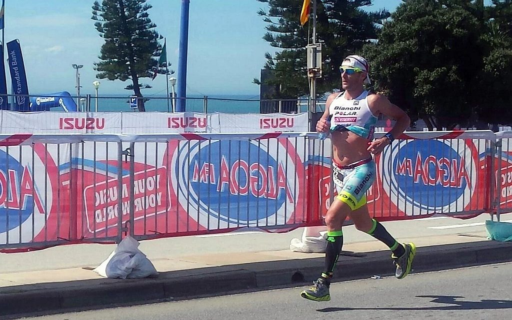 Alessandro Degasperi in azione all'Ironman South Africa 2016 che ha chiuso al 7° posto