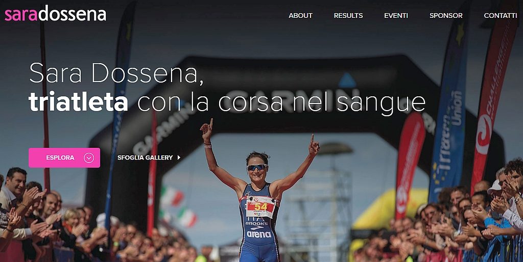 Il nuovo sito della campionessa azzurra Sara Dossena