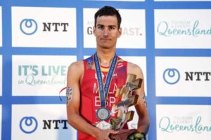 Lo spagnolo Mario Mola è per la terza volta Campione del Mondo ITU di triathlon. Dopo le vittorie nel 2016 e 2017, arriva anche quella del 2018 (Foto ©ITU / Wagner Araujo)