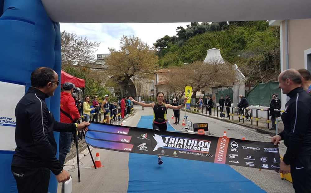 Lidia Principe (Terra dello Sport) vince il Triathlon Sprint della Palma 2019.