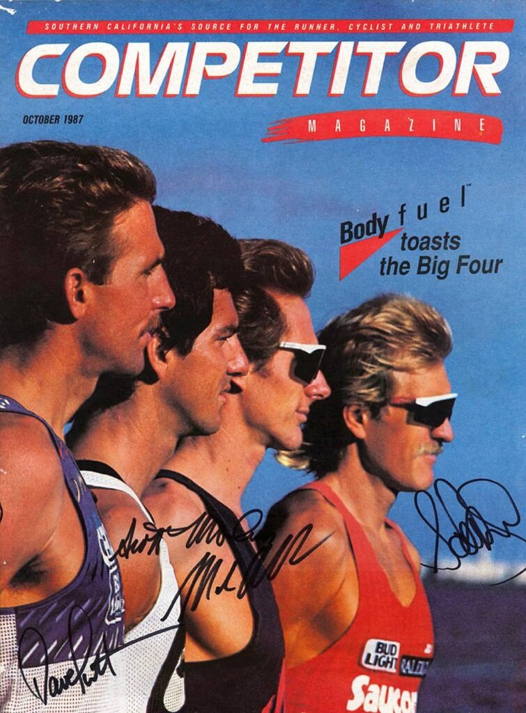 La copertina di "Competitor" dell'ottobre 1987 con i "Big Four": da sinistra, Dave Scott, Scott Molina, Mark Allen e Scott Tinley