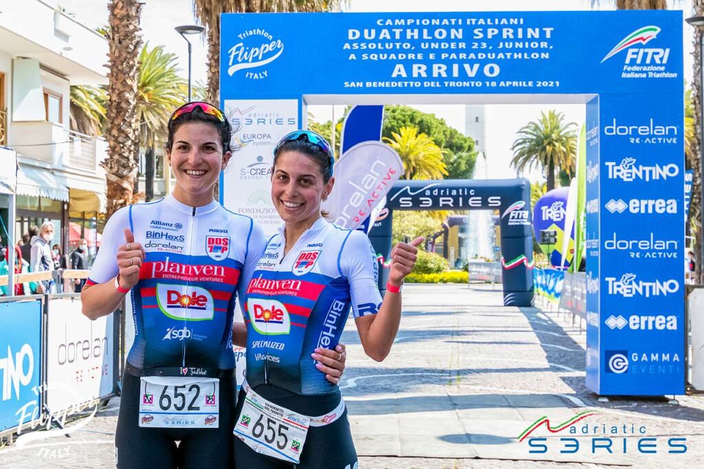 Luisa Iogna Prat campionessa e Sharon Spimi seconda: le ragazze della DDS dominano i Campionati Italiani di Duathlon Sprint 2021 di San Benedetto del Tronto