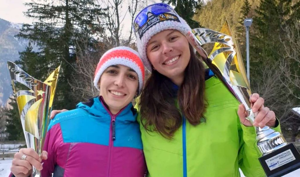 Martina Stanchi e Marta Menditto hanno conquistato il 1° e 2° posto al Winter Triathlon di Predazzo del 6 febbraio 2022