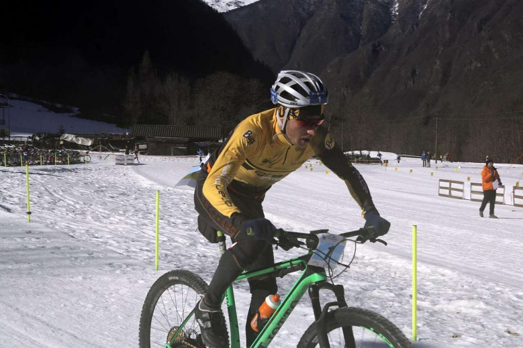 Franco Pesavento impegnato nel Winter Triathlon Valbondione 2022