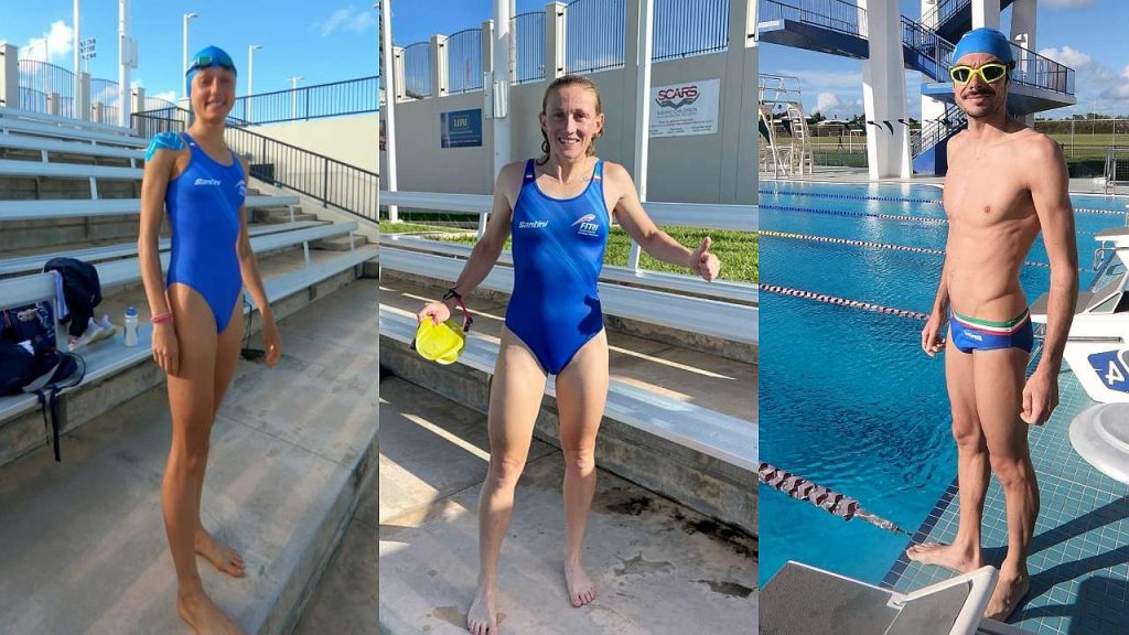 I tre azzurri alla WTCS Bermuda 2022: Bianca Seregni, Verena Steinhauser, Michele Sarzilla