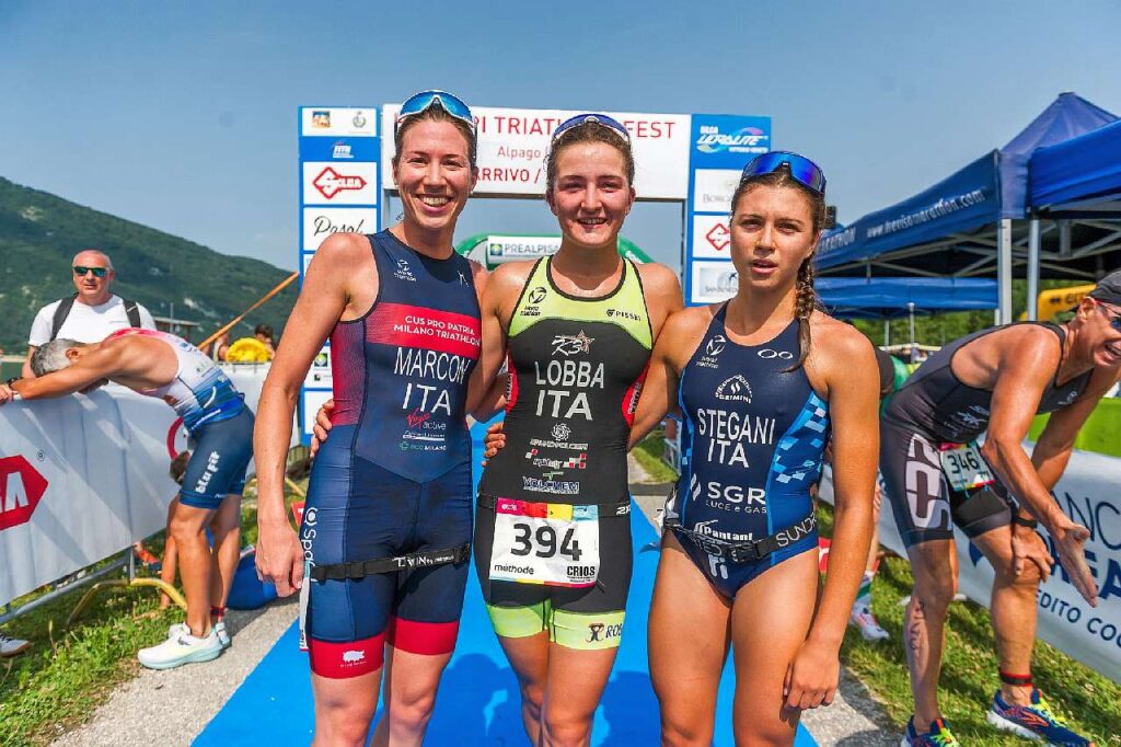 Triathlon Silca Cup Alpago 2023, il podio donne: vince Chiara Lobba
