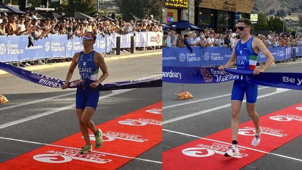 I due azzurri vincitori dell'Oceania Triathlon Cup del 16 febbraio 2024: Ilaria Zane e Alessio Crociani