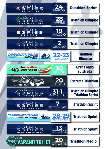 Il calendario 2024 degli eventi Flipper Triathlon